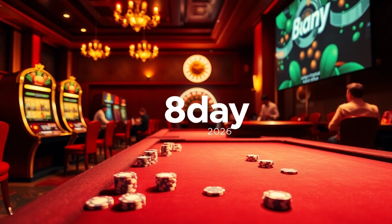 Experience 8day's premier casino atmosphere with engaging games, vibrant tables, and warm lighting.