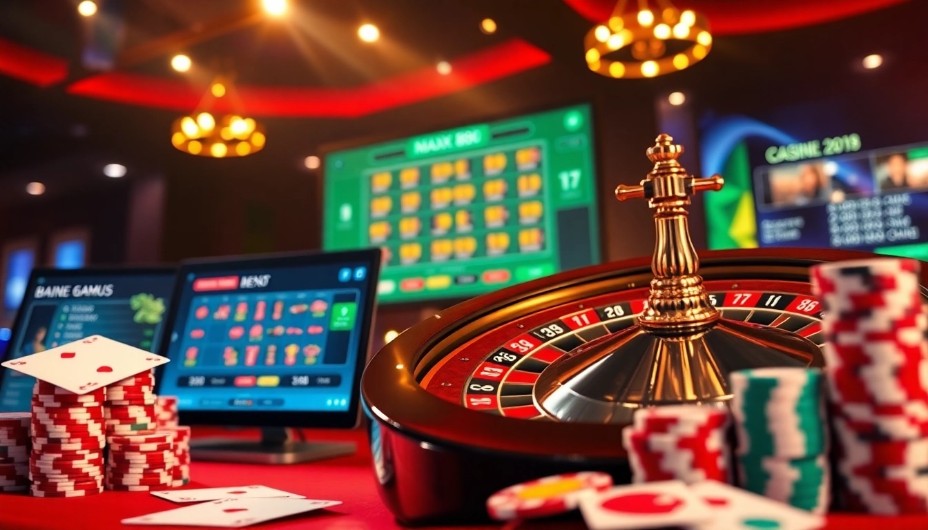 Experience the thrill of winning at max88 with vibrant casino scenes and exciting games.