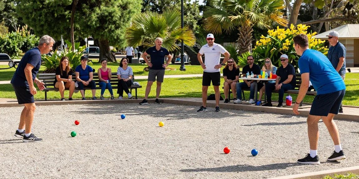 Players enjoying a competitive game of petanque at fopikotabitung.org, showcasing community engagement in sports.