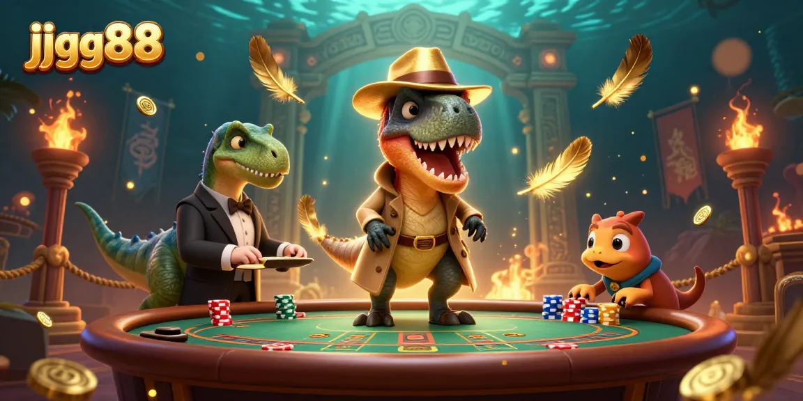 Join the fun at jjgg88 with a lively blackjack scene featuring colorful characters and vibrant casino elements.