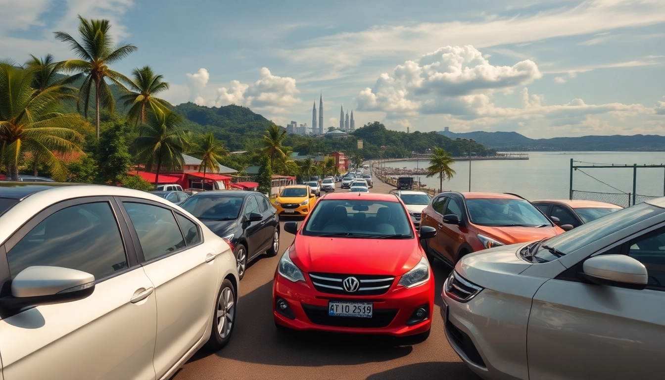 Kuching rent a car options displayed against a lush tropical backdrop, inviting travelers to explore.