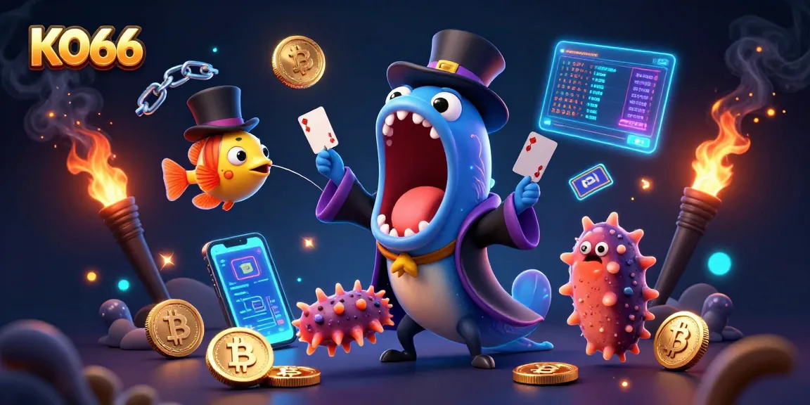 Experience the thrilling magic of KO66 with dazzling underwater characters and casino elements.