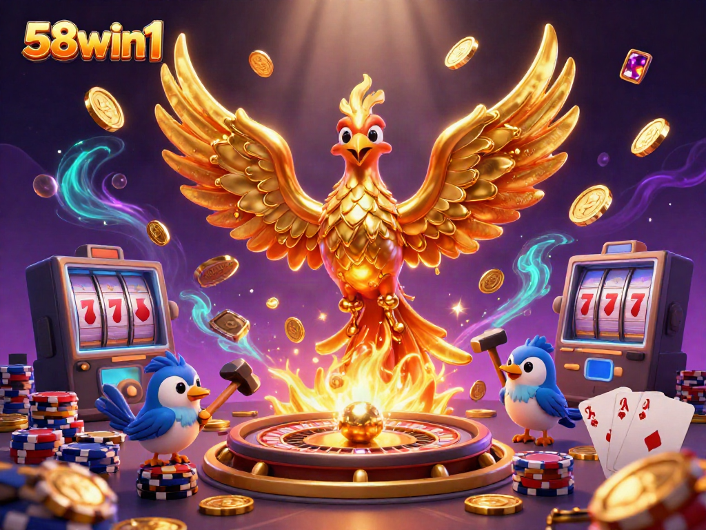 Experience the golden allure of 58win1, where molten phoenixes bring luck and winnings.
