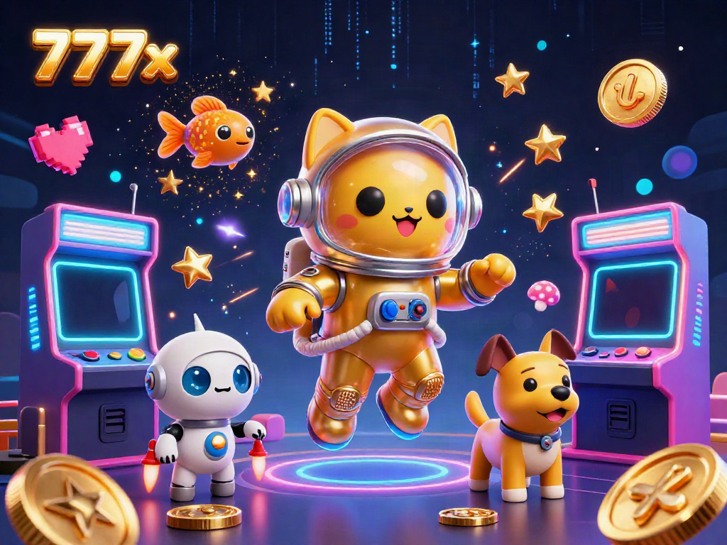Engage with 777x gaming thrills through an energetic illustration celebrating vibrancy in online casinos.
