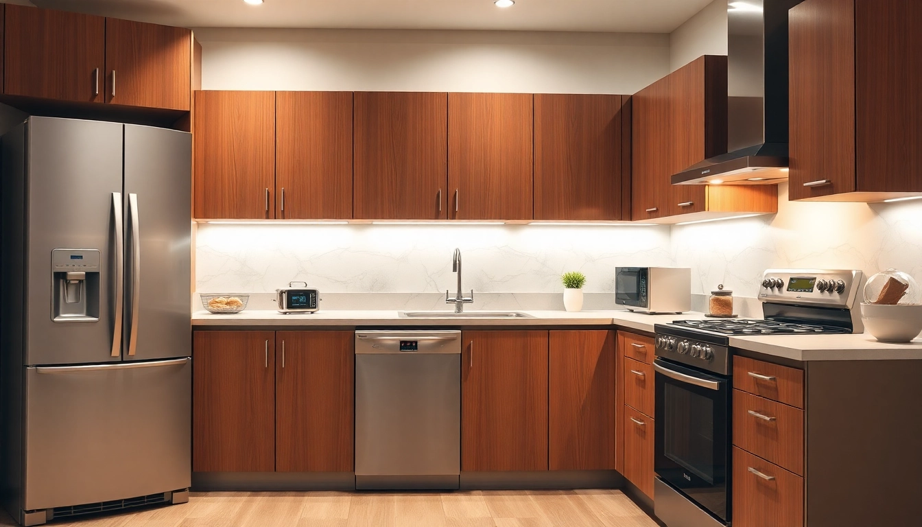 Discover бяла техника options in a modern kitchen setting featuring sleek appliances and vibrant textures.