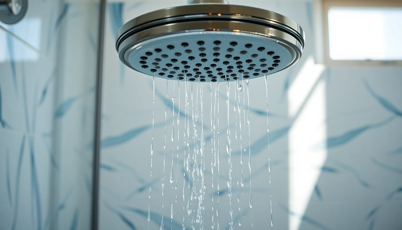 Fixing a shower not working due to visible leaks and splashes in a modern bathroom.