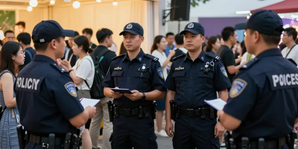 Security Services by trusted professionals ensuring safety at a local event.