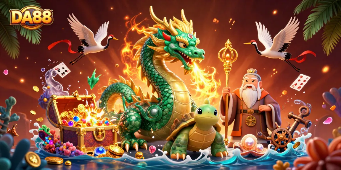 Engage in thrilling DA88 experiences with a jade dragon and treasure-filled adventures.