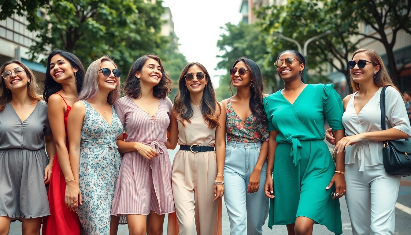 Diverse group of women enjoying fashion in trendy outfits for Women Fashion.