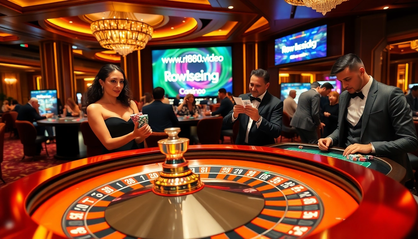 Experience the thrill of betting at www.rr888.video with players at a vibrant roulette table.