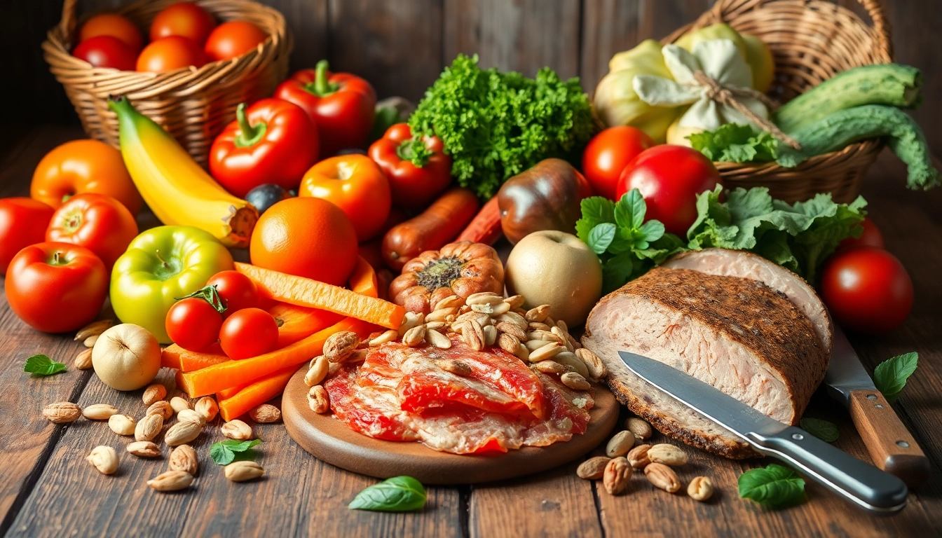 Fresh assortment of healthy food promoting nutritious choices for everyday meals.