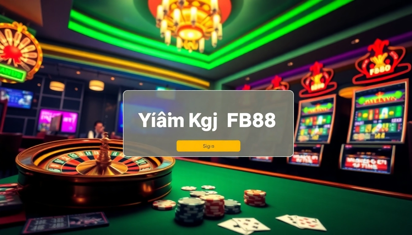 Đăng Ký FB88 at a vibrant online casino interface showcasing roulette and slot machines.