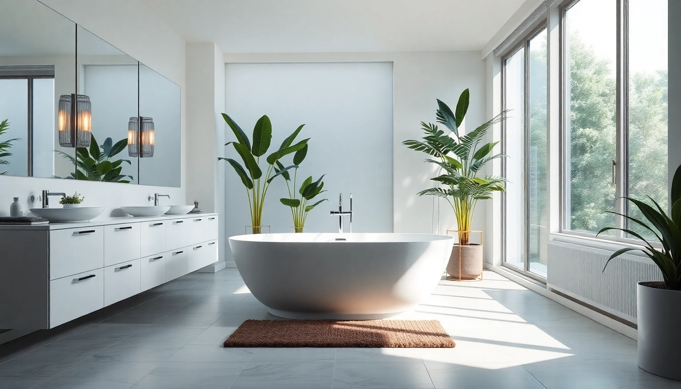 Transform your space with stunning bathroom remodeling showcasing a modern freestanding tub and elegant fixtures.
