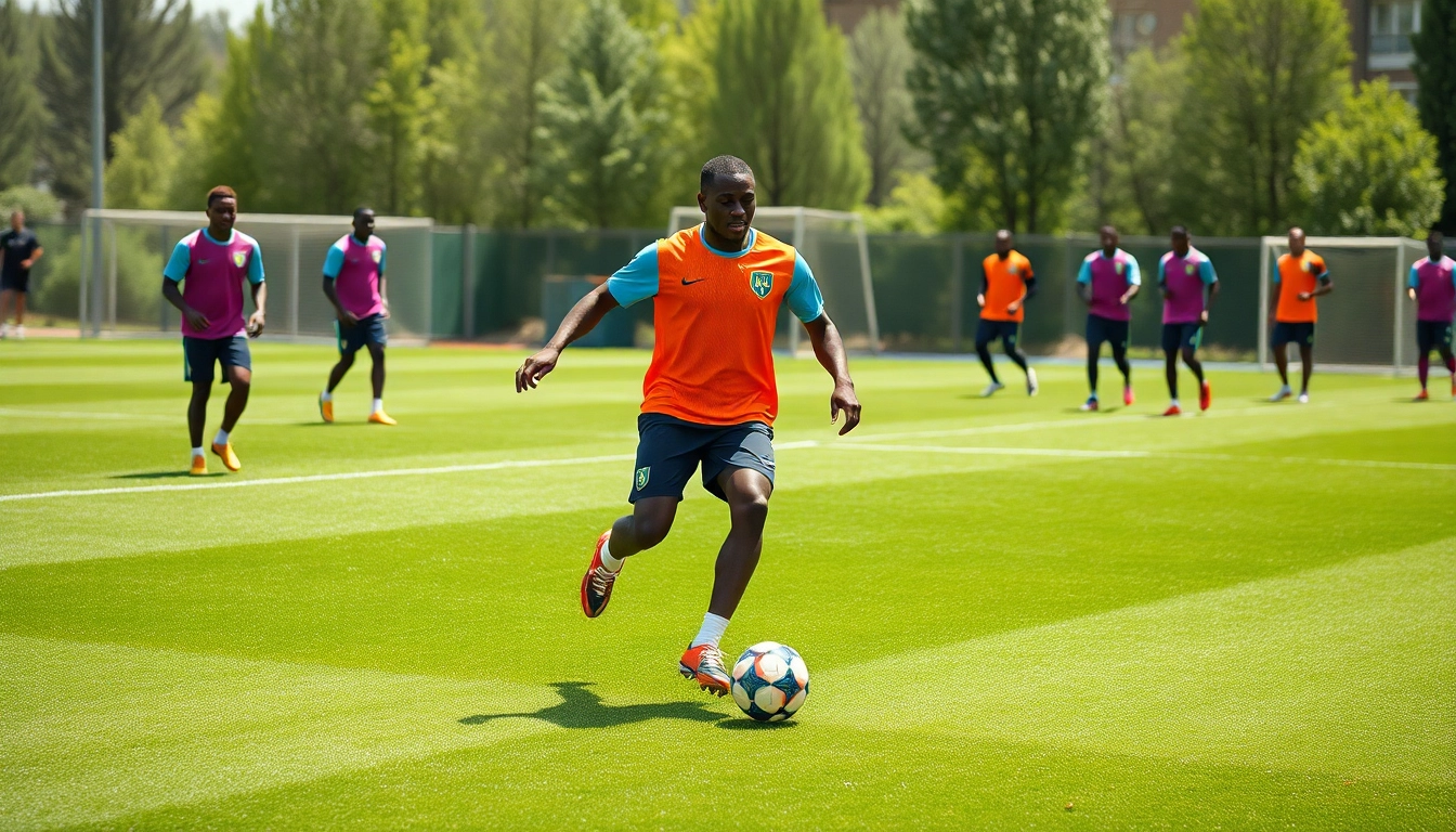 Gnonto showcasing his skills during training, emphasizing his dynamic movement and athleticism.