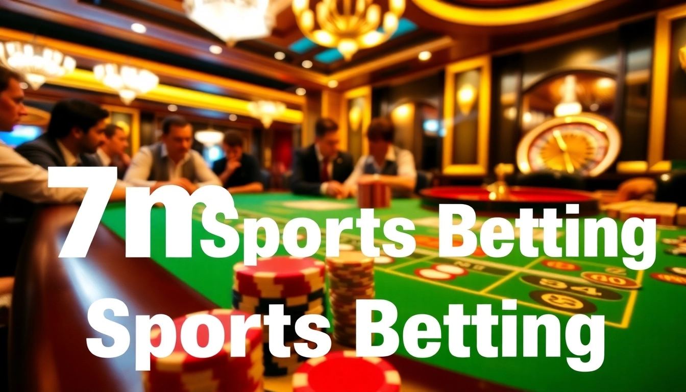 Experience thrilling action at 7m Sports Betting with vibrant poker tables and roulette wheels.