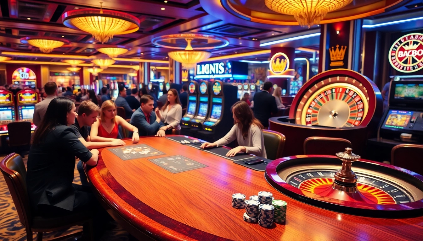 Gambling excitement at https://king88b.us.com/ with vibrant casino games and enthusiastic players.