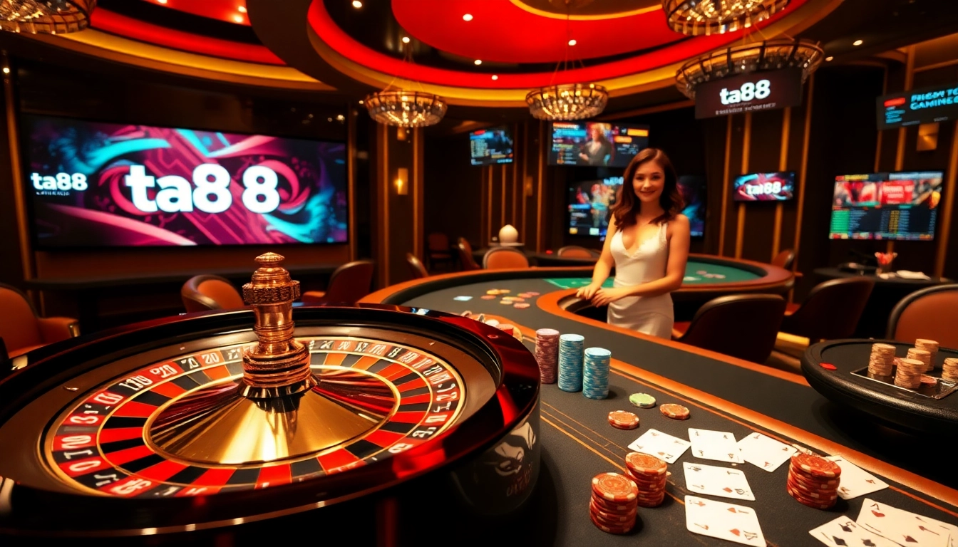 Experience thrilling gameplay at ta88 casino with elegant tables and vibrant atmosphere.