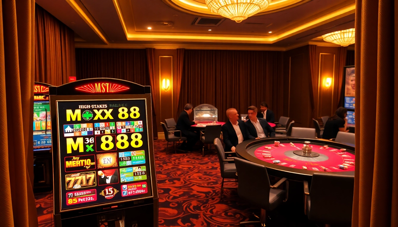 Spin the max88 slot machine and feel the thrill of winning at an upscale casino.