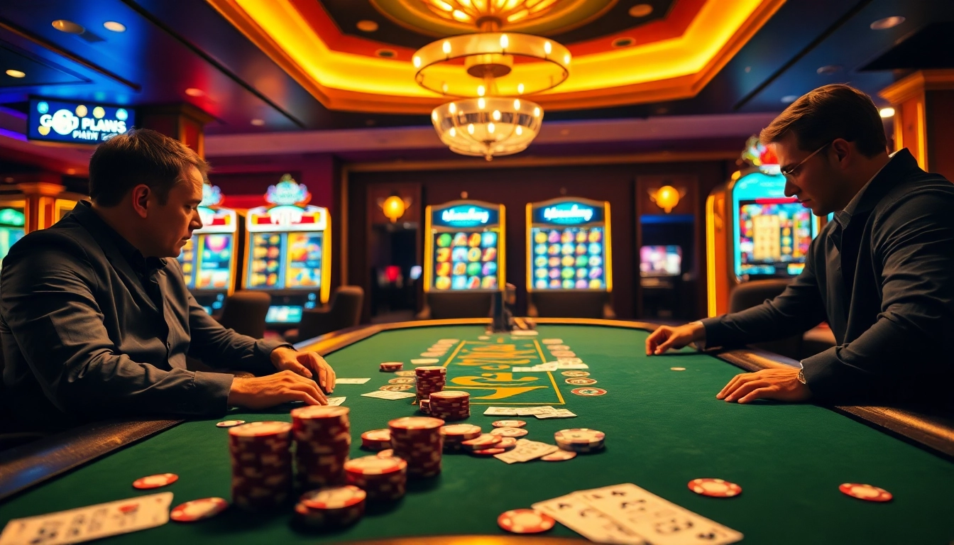 Engaged players strategizing at a blackjack table at https://u888hii.com/ casino.