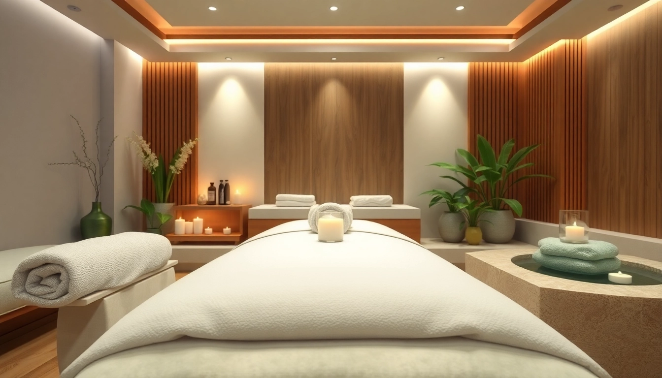 Inviting spa treatment room showcasing Spa Ads, serene ambiance and calming decor.