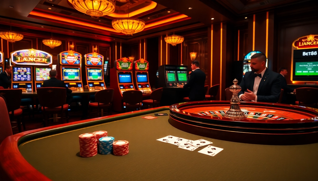 Experience the excitement of high-stakes gambling at https://bet88b.us.com/ with poker chips and roulette wheels.