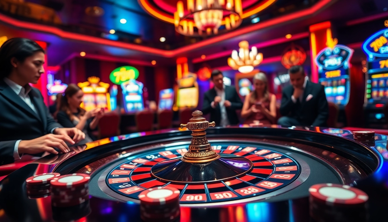 Players enjoy the thrill of the 79King casino experience with vibrant roulette and poker action.