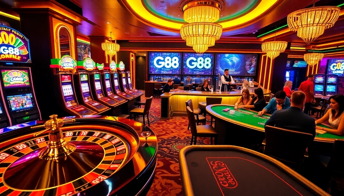 Experience the excitement of GG88 with players at a vibrant casino table.