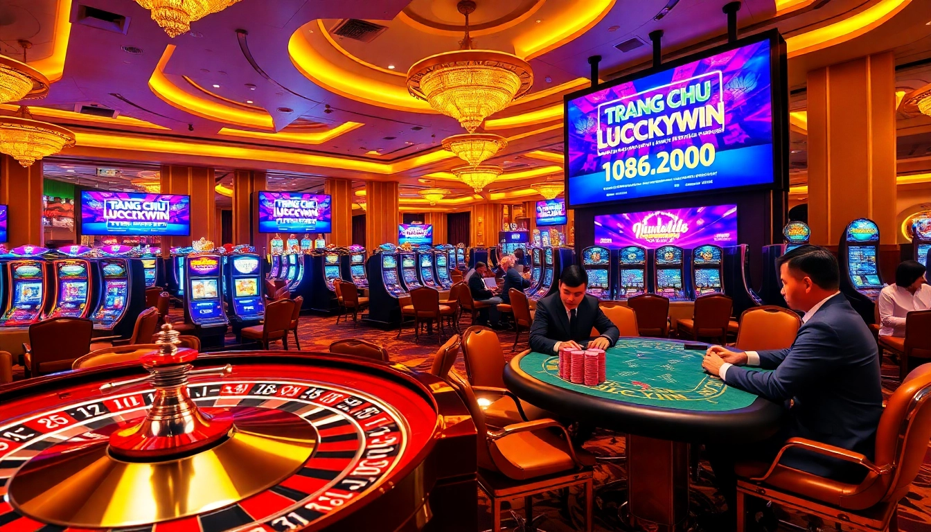 Experience the excitement of trang chu luckywin in a vibrant casino setting filled with gaming action.