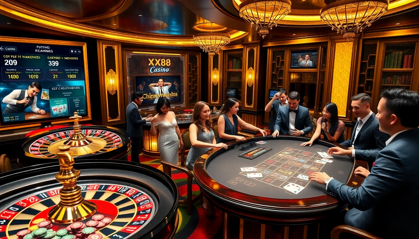 Experience the thrill of gambling at XX88 COM with players engaged in an exciting roulette game.