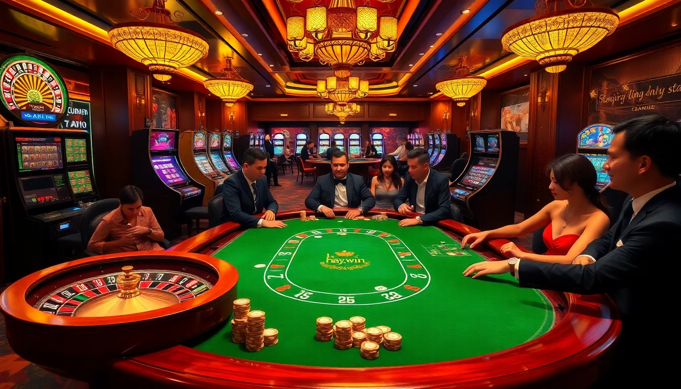Experience high-stakes gaming at hay.win with intense poker action and luxury casino ambiance.