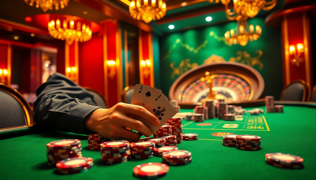 Experience the thrill of rik vip at a high-stakes poker table with vibrant chips and cards.