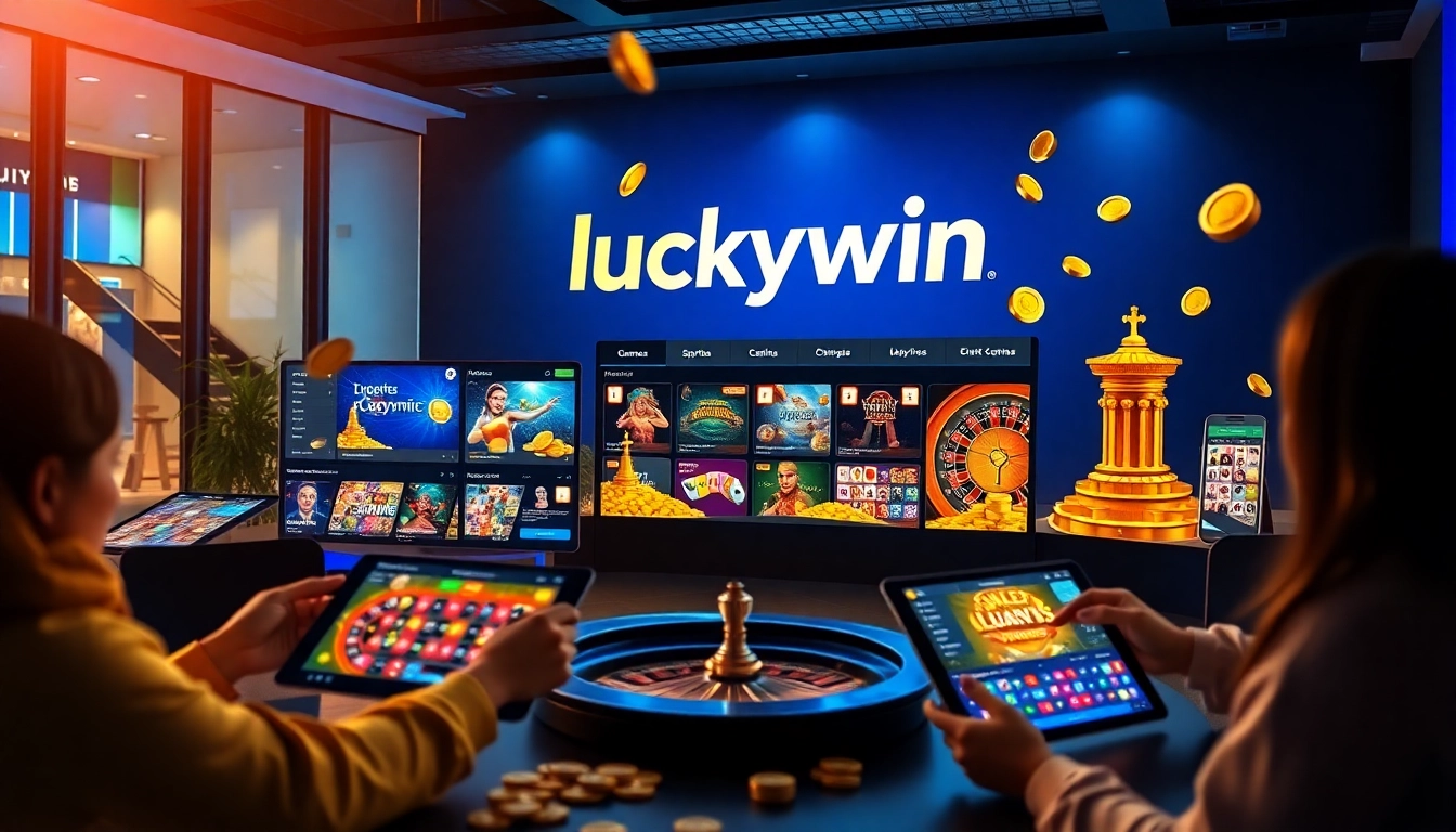 Luckywin online betting platform interface with engaging games and vibrant colors