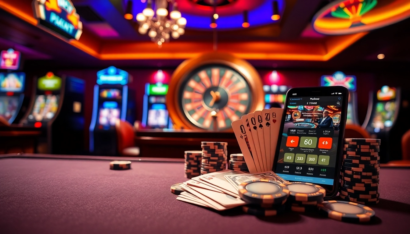 Experience the excitement of https://58win.talk/ with a vibrant casino gaming table full of poker chips and cards.