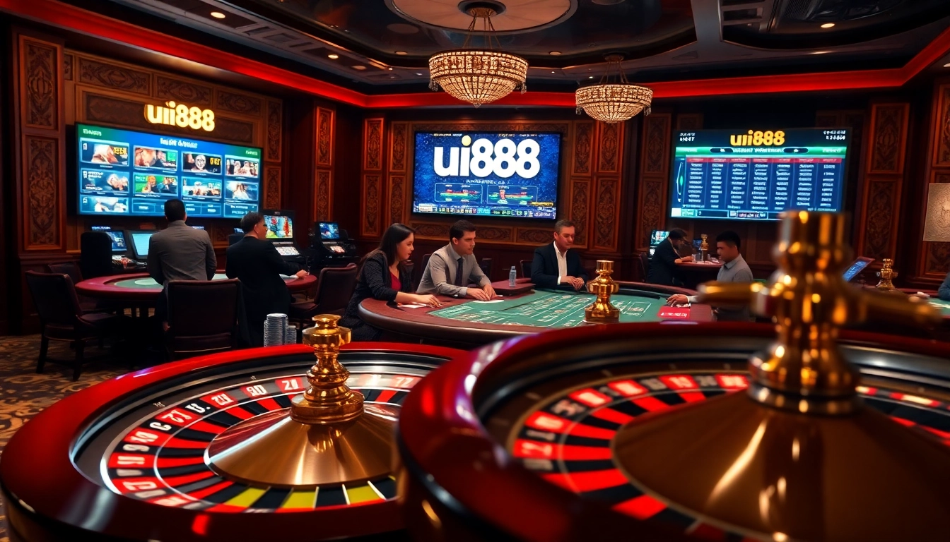 Engage in thrilling games at uu88 casino with lively roulette and poker tables.