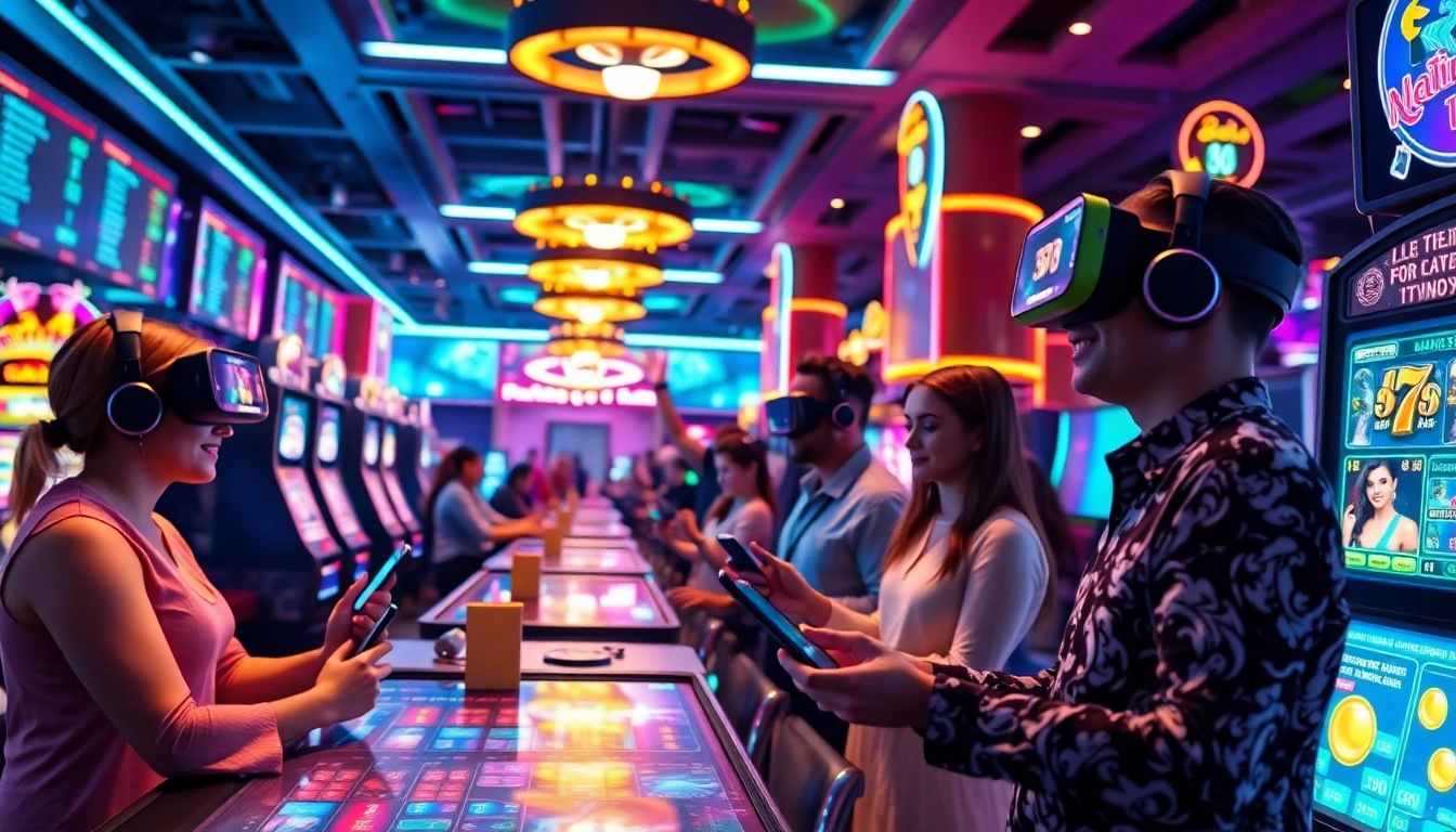 Exciting gaming scene at hello88win.live featuring vibrant casinos and happy players.