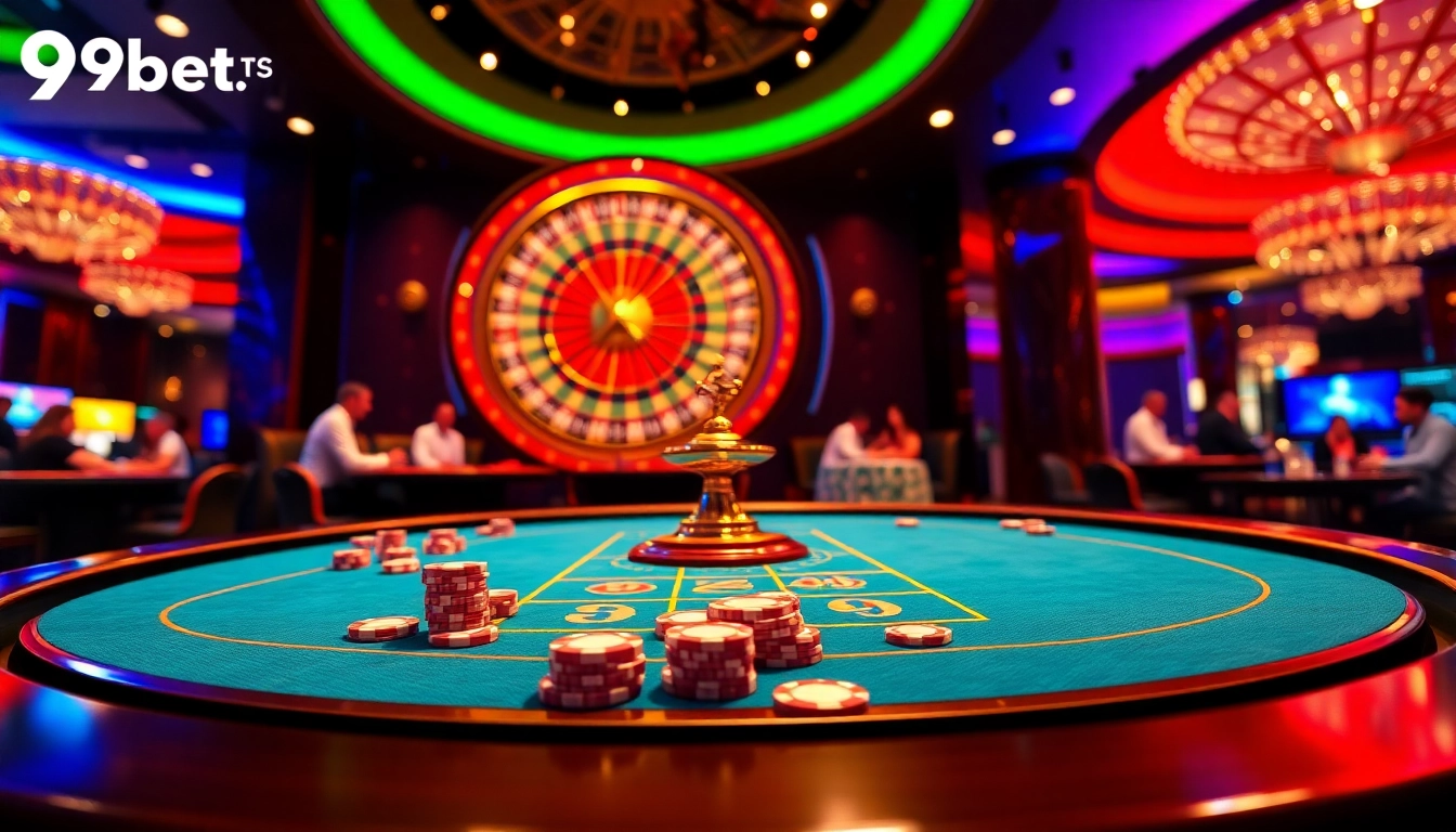 Experience the excitement of gambling at https://9bet0.us.com/ with live dealer games and vibrant poker chips.