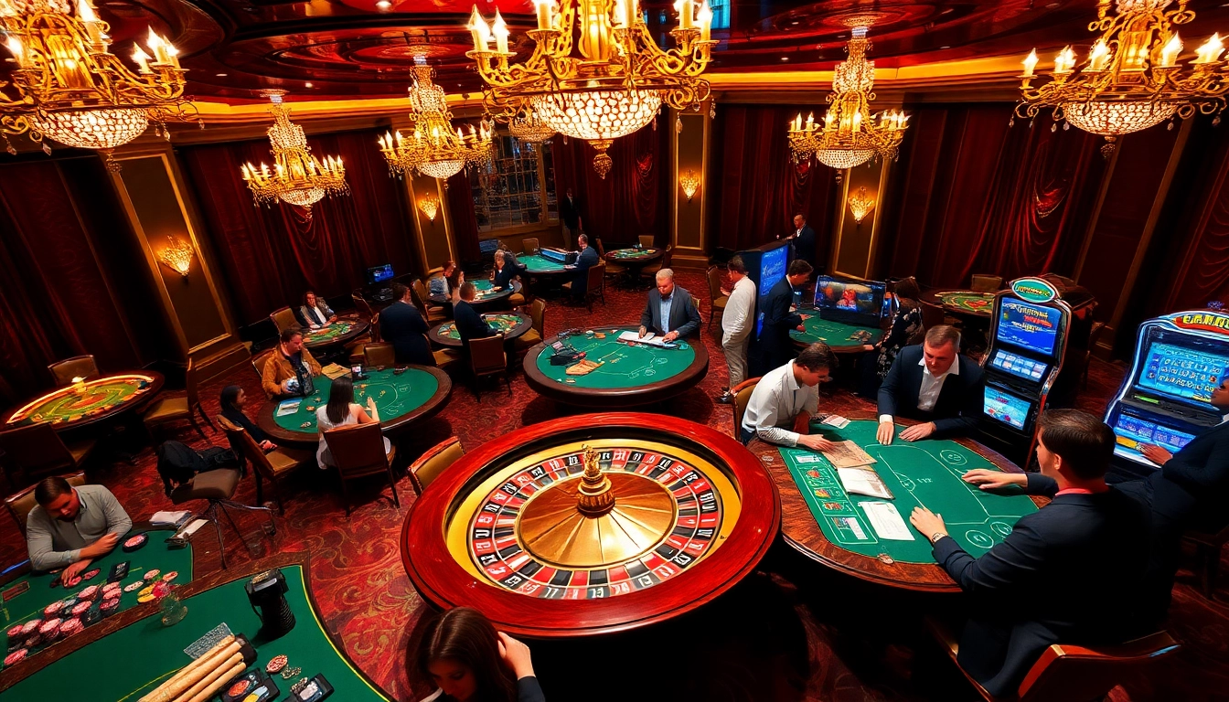 Experience thrilling gameplay at https://hm88.blue/ with luxurious casino scenes showcasing roulette and poker.