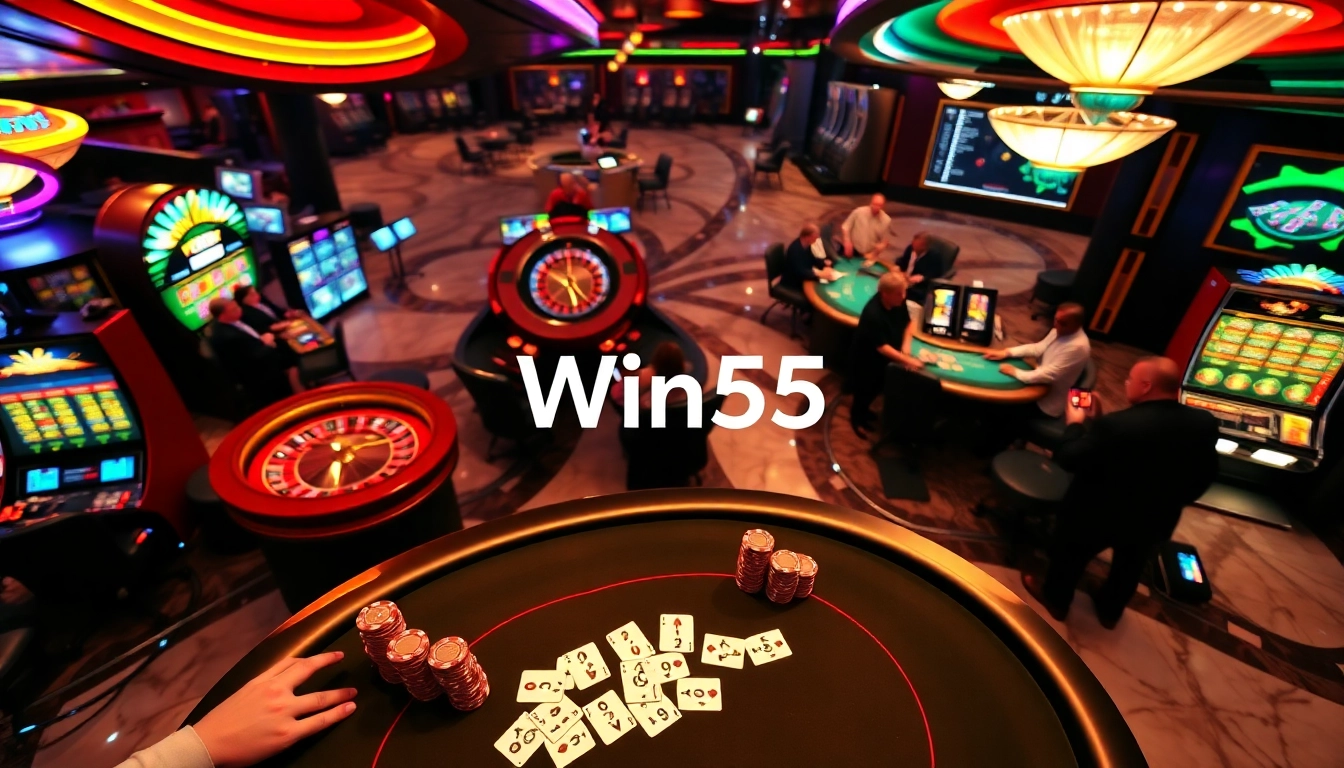 Experience the thrill of Win55 at a vibrant casino with exciting games and immersive atmosphere.