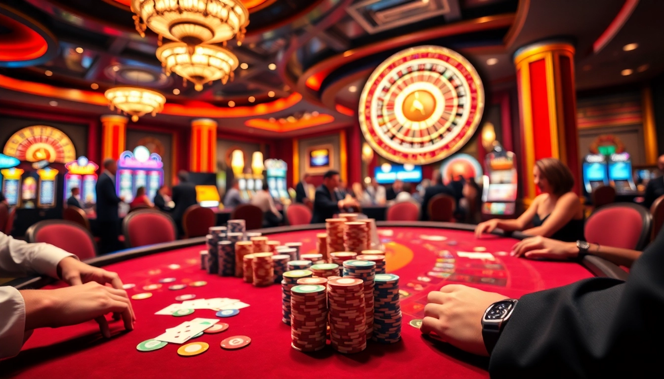 Players enjoying thrilling games at https://debet23.com/, with poker chips and cards in action.