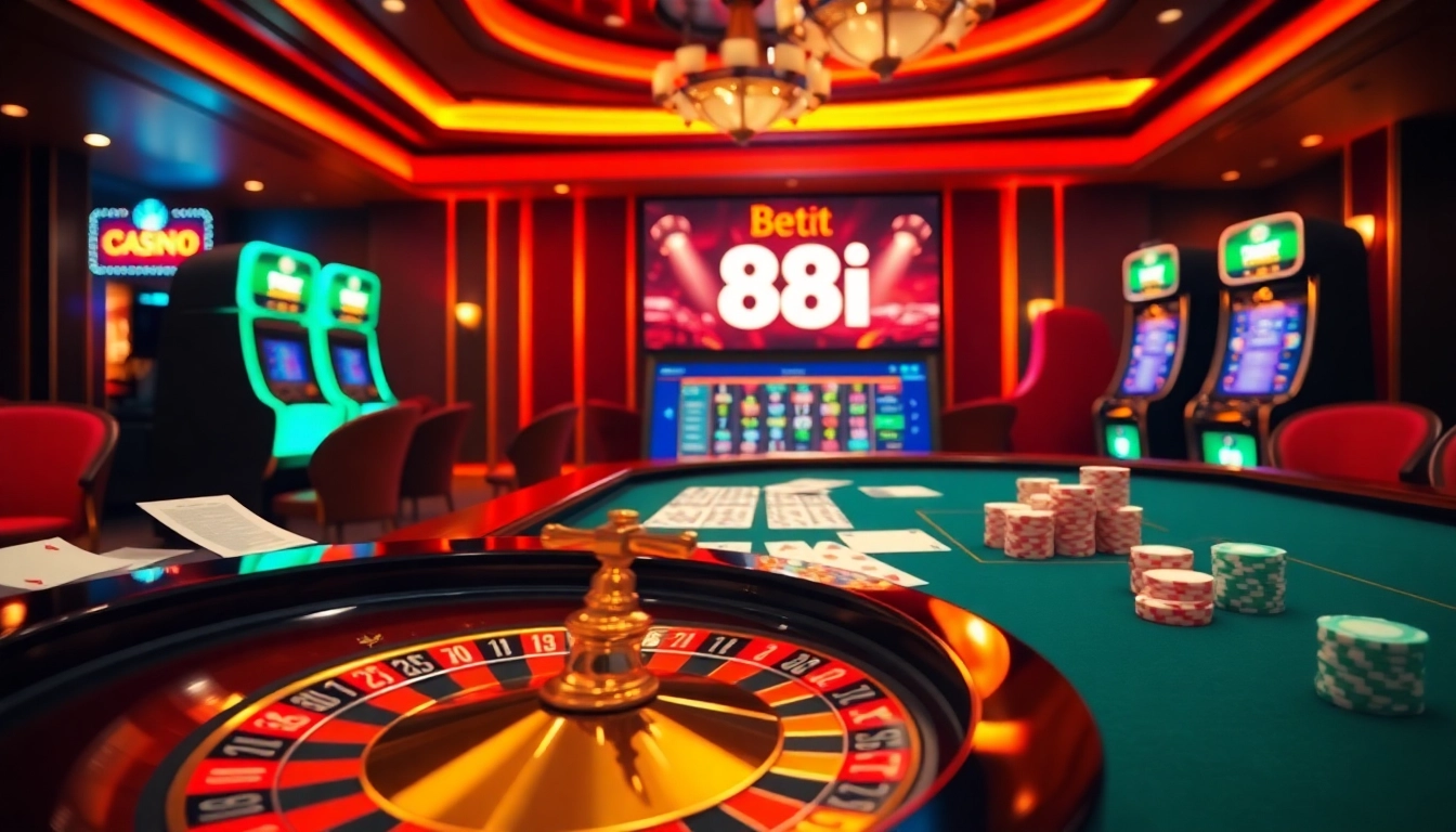 Experience the thrill of casino gambling with 88i's vibrant roulette wheel and poker table.