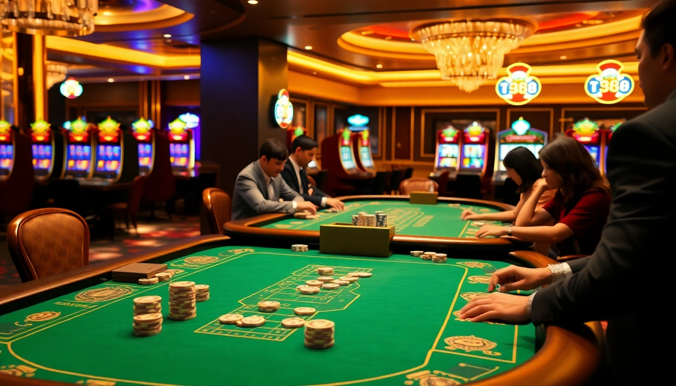 Experience the excitement of gambling at hm88 with vibrant slot machines and elegant gaming tables.