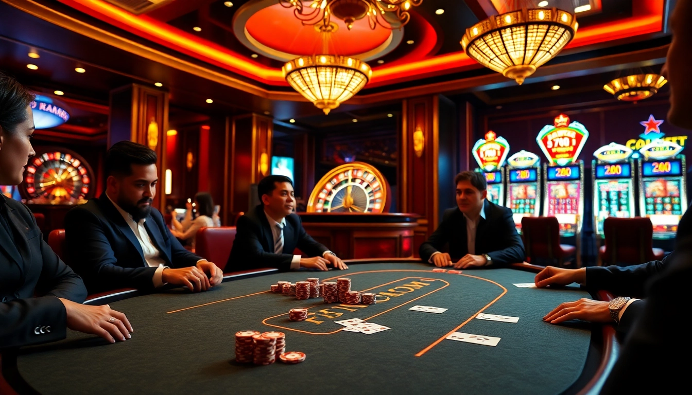 Experience the thrill of F168.COM with exciting poker play and vibrant casino visuals.