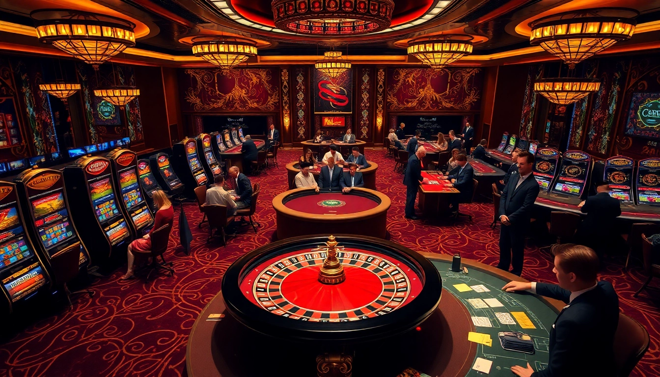 A vibrant casino scene with a roulette wheel and enthusiastic players around, capturing the essence of https://s801.online/.