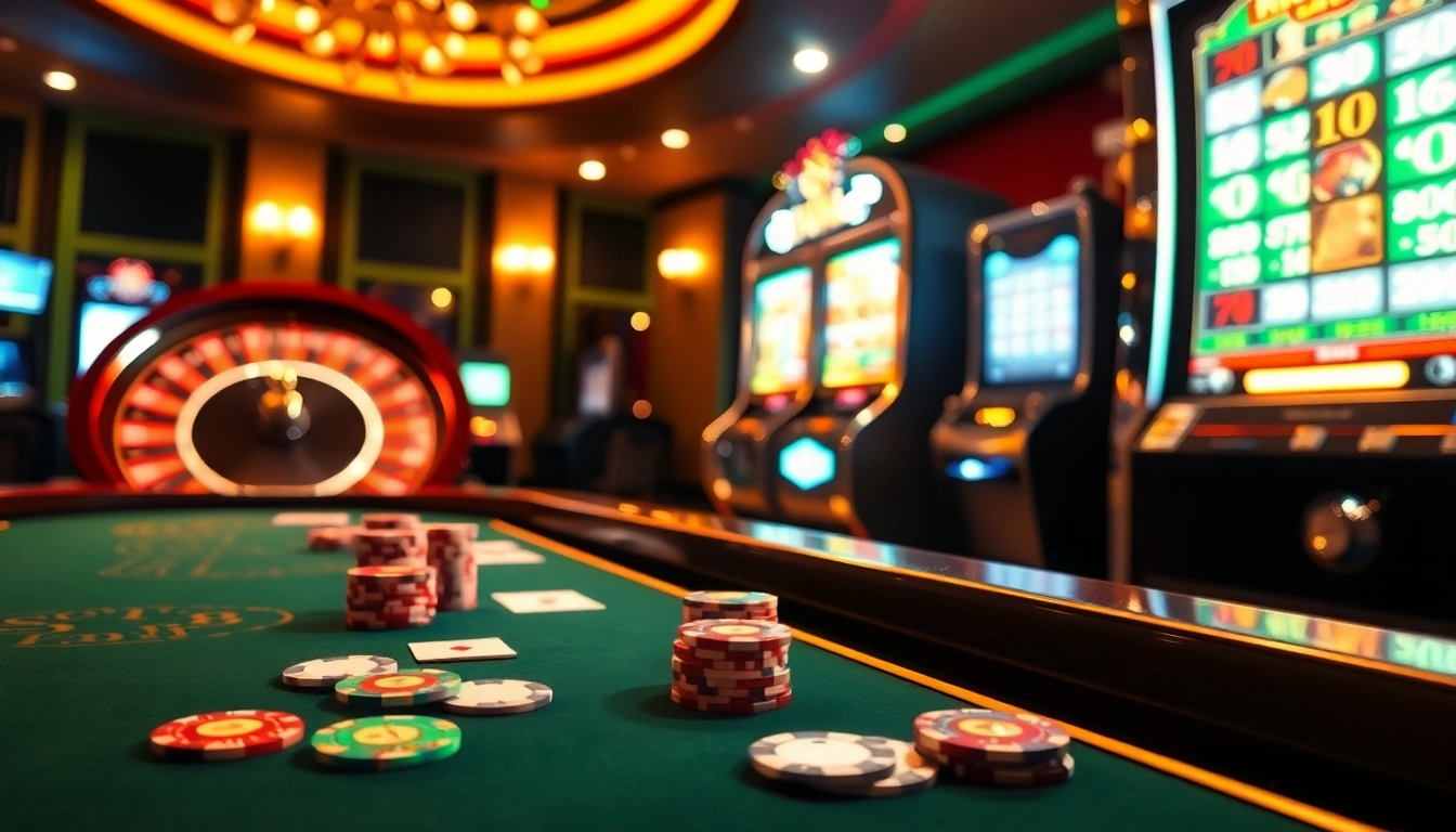 Engaging gambling experience at go88.family featuring vibrant casino tables and thrilling games.