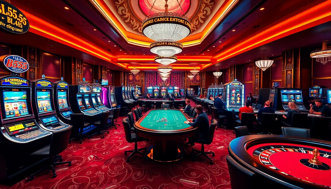 Players enjoying thrilling games at the BL555 casino, showcasing an exciting gambling atmosphere.