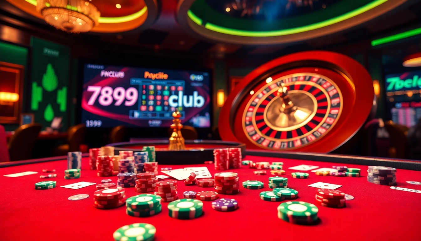 Experience the thrill of the 789club with vibrant gaming tables and exciting casino elements.