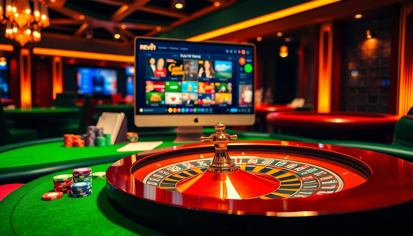 Experience thrilling gameplay at rikvip nhà cái with vibrant casino tables and engaging online gambling visuals.