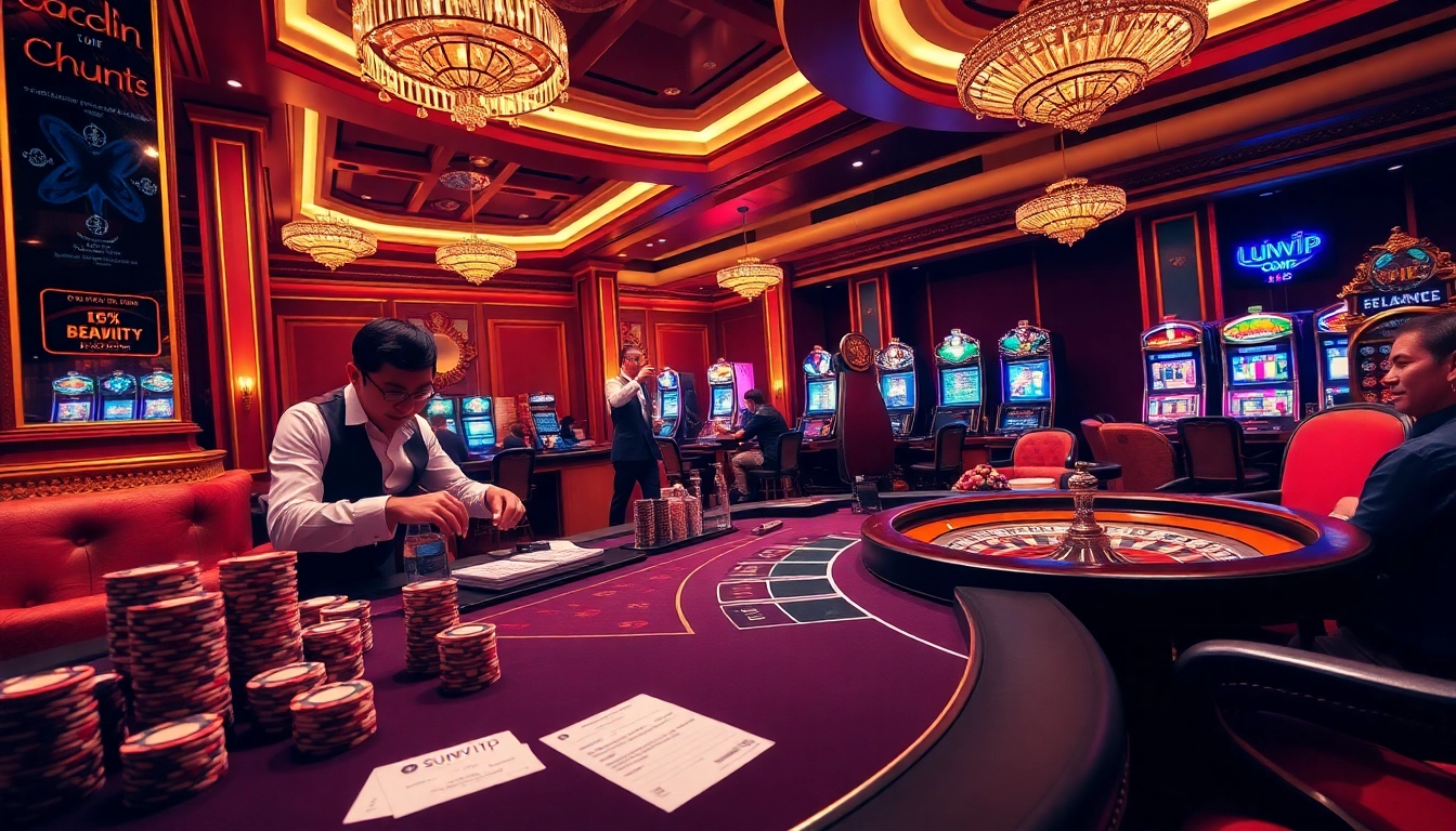 Players enjoying an exciting game at sumvip com's vibrant casino environment.