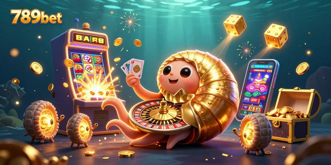 Experience excitement with 789bet as the ancient giant nautilus reveals jackpot treasures in a vibrant casino scene.