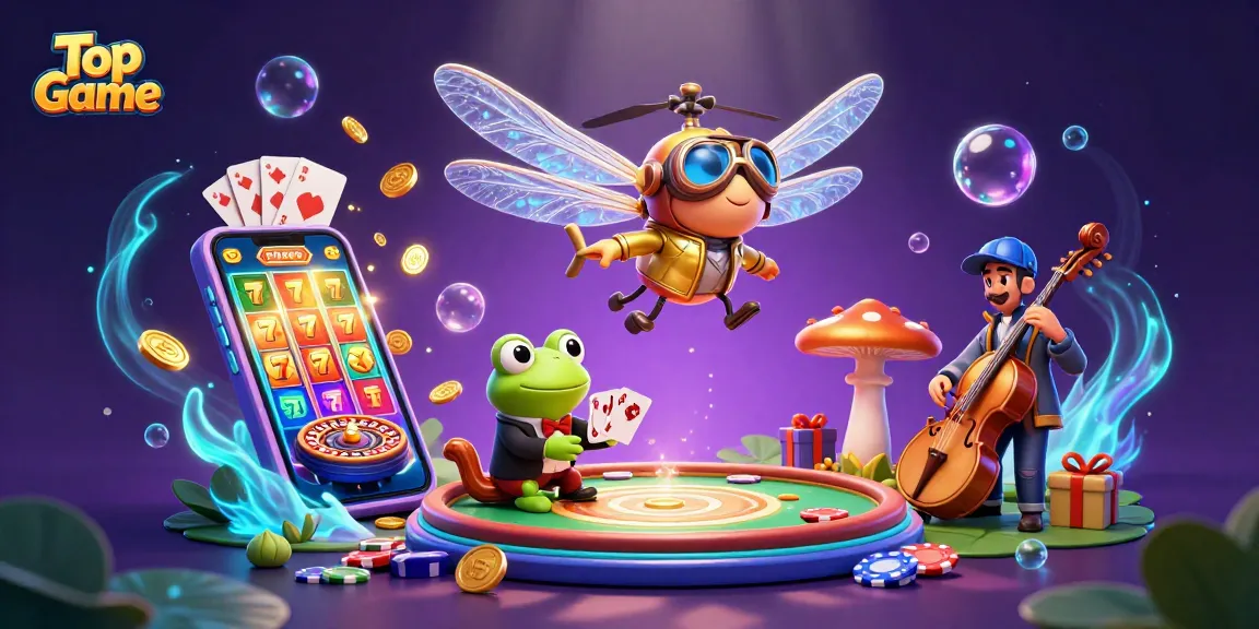 Experience Top Game thrills with vibrant 3D cartoon characters in a lively casino scene